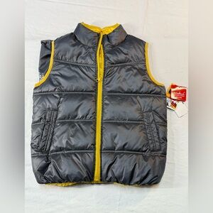 OneKid Gray and Yellow Puffer Vest size 7